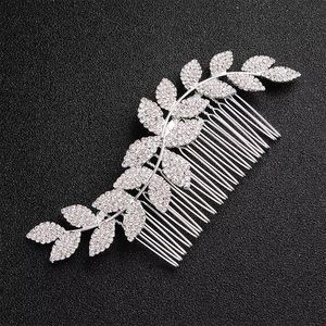 Austrian crystal Leaves Bridal Hair Comb